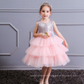 KLS007 Princess Flower Girls Dresses Shinny Sequins 3 layers Tulle Puffy Girls Dresses Big Bow Performance Piano Dress 2-12yrs